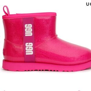 Ugg Australia pink fluffy clean layer boots size 6Y